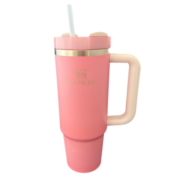 Custom Bubblegum Pink Dyed‎ 30 oz Stanley Quencher H2.0 Flowstate Tumbler - Picture 1 of 10